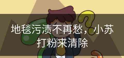 地毯污渍不再愁，小苏打粉来清除